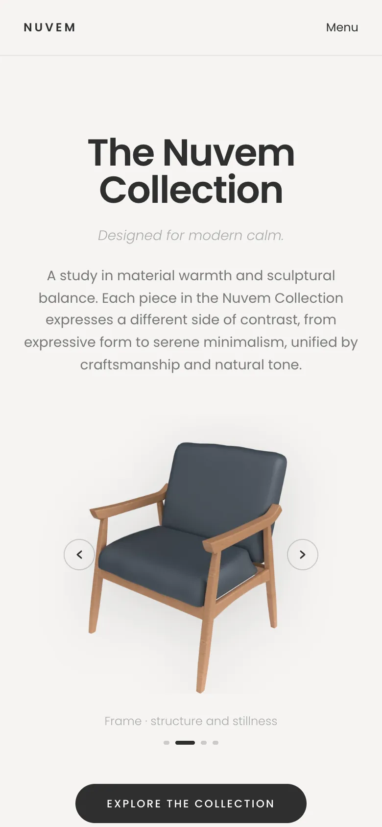 Nuvem homepage on a phone